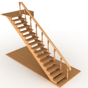Одномаршевая лестница из массива дерева